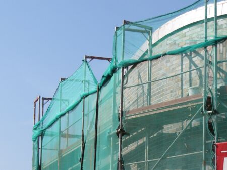 Gerüstnetz - Gerüstschutznetz - leichte Ausführung  3,07 m x 10 m grün