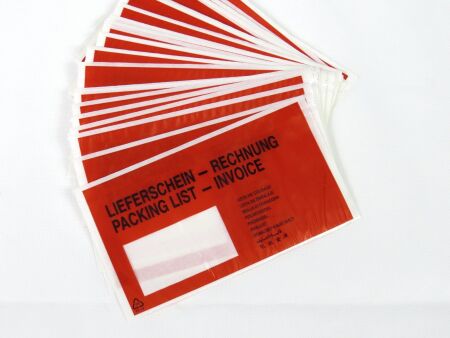 Begleitpapiertaschen - bedruckt - VE 1000 Stck DIN lang (225 x 120 mm) Lieferschein / Rechnung