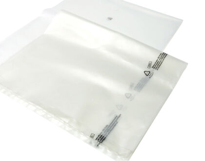 Seitenfaltensäcke - transparent - 70 µm 500 mm + 300 mm x 1300 mm - VE 120 Stück